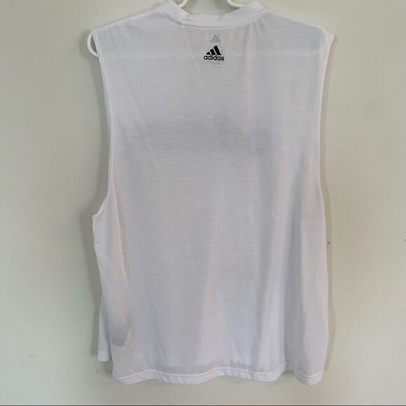 ADIDAS Women's Sleeveless Training Tank Shirt White/Black Logo XL - Picture 7 of 11